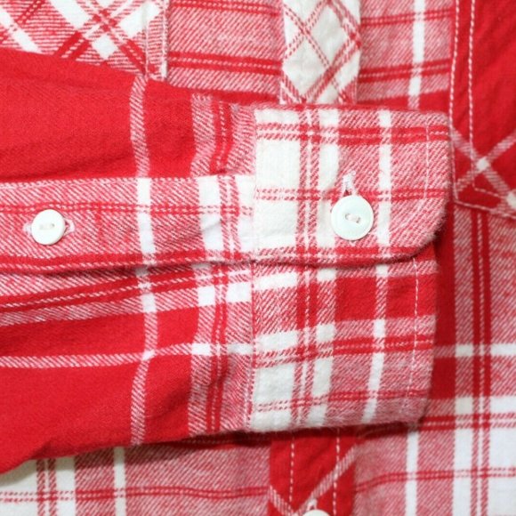 Men's Large AO - AMONGST OTHERS American Legacy Red Plaid Flannel Shirt Cotton - Picture 6 of 11